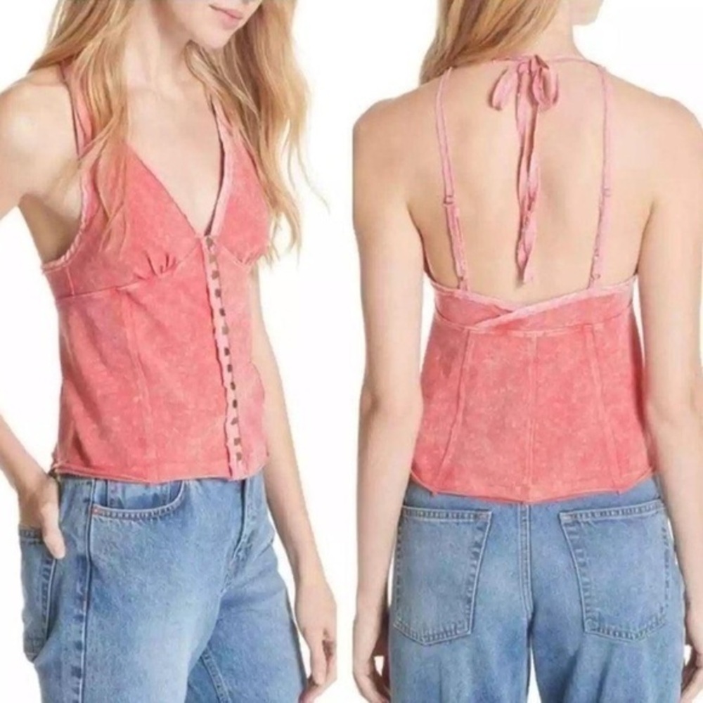 We The Free Y2K coral Top S